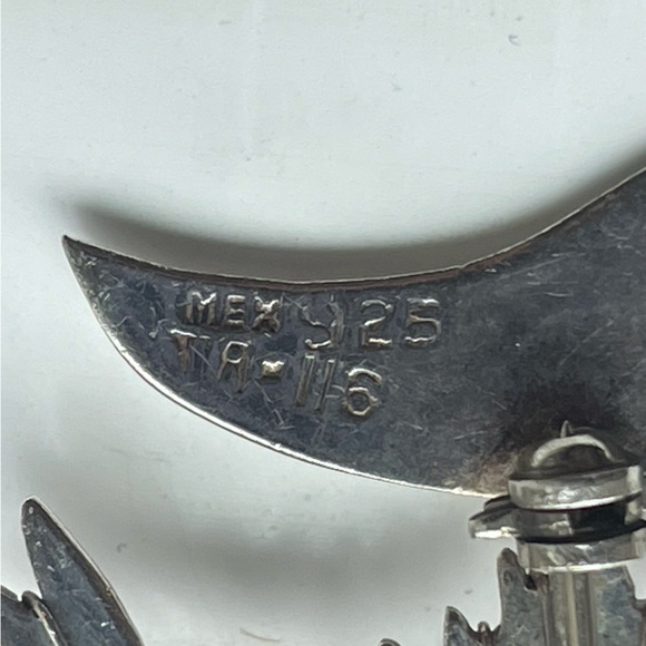 Vintage Sterling 925 Stamped Silver Wire Fish Brooch Pin Taxco Mexico Ta-116 - Picture 6 of 11